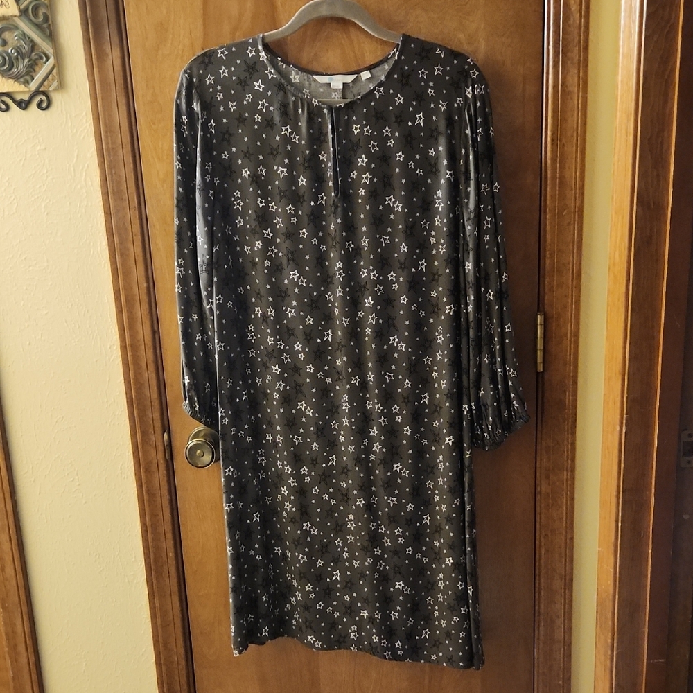 Olive Green Star Print Dress